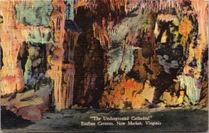 Underground Cathedral Endless Caverns New Market VA Linen Postcard PM Winchester 