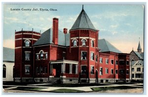 c1930's Lorain County Jail Building Elyria Ohio OH Posted Vintage Postcard