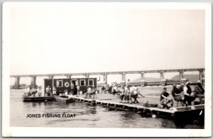 Jones A Fishing Float Pier People Real Photo RPPC Postcard