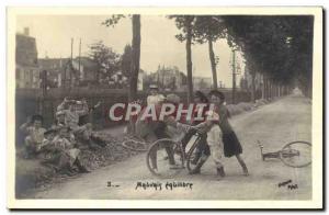 Postcard Old Bike Cycle Cycling Women Children