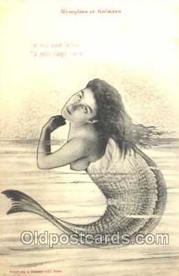 Mermaid Mermaids Unused wear right top corner, yellowing on back side from age
