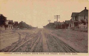 Central Avenue from Oak Street Dodge City Kansas 1910c postcard