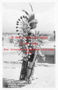 Native American Pueblo Indian, RPPC, Santa Clara Dancer Joe D. Naranjo Gallup NM