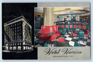 Indianapolis Indiana IN Postcard Hotel Harrison Multiview 1940 Vintage Unposted