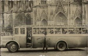 Koln Germany Tourist Bus c1920 Real Photo Postcard