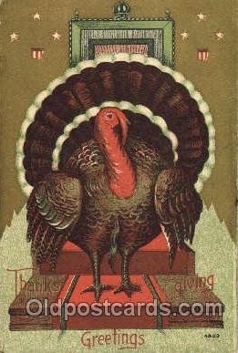 Thanksgiving 1910 minor corner wear, postal used 1910