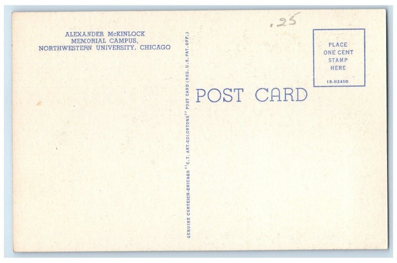 c1940 Alexander McKinlock Memorial Campus University Chicago Illinois Postcard