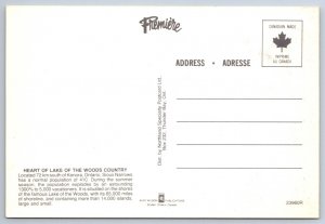 Sioux Narrows Ontario, Chrome Aerial View Postcard