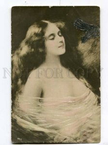 251428 Angelo ASTI Cute BELLE Lady LONG HAIR Vintage postcard