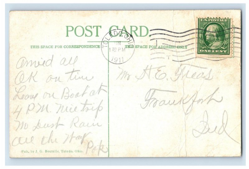 Vintage Ms. Clair Hotel, Toledo OH. Postcard F117E