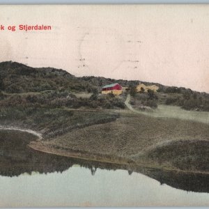 1909 Graabrek Grobrek og Stjordalen Norway Litho Photo Postcard Hand Color A194