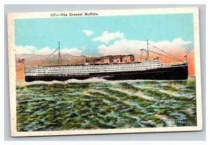 Vintage 1930's Postcard The Greater Buffalo Steam Liner Passenger Ship