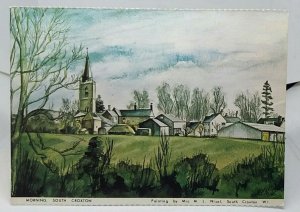 Morning South Croxton Leicestershire Vintage Painting Postcard By Mrs M L Nicol