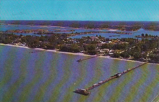 Florida Saint Petersburg Air View Of Big Indian Rocks Fishing Pier 1966