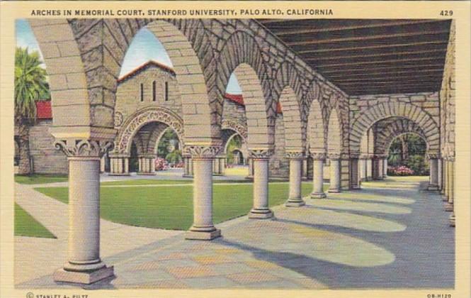 California Palo Alto Arches In Memorial Court Stanford University
