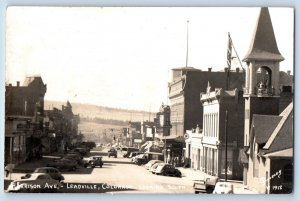 Leadville Colorado CO Postcard RPPC Photo Harrison Ave. Looking South Sanbory