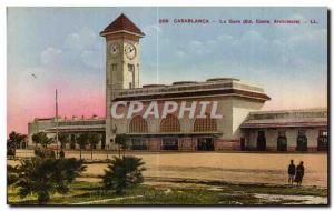 Old Postcard Casablanca Morocco La Gare