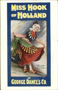 Miss Hook of Holland Theatre Poster Art George Dance's Co Pretty Dutch Girl