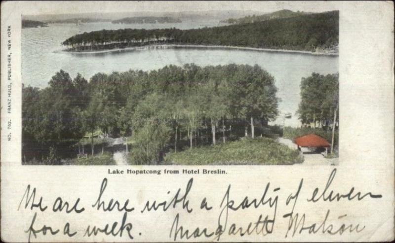 Lake Hopatcong NJ From Hotel Breslin c1905 Postcard