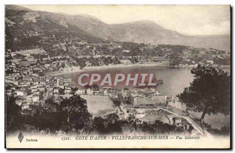 Old Postcard Villefranche Sur Mer Vue Generale Boat