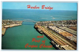 c1960 Harbor Bridge Seaport Port Ships Corpus Christi Texas TX Vintage Postcard