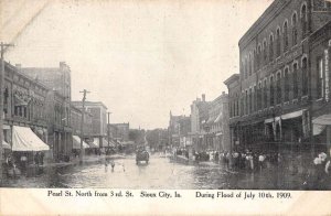 Sioux City Iowa Pearl Street Flood Disaster Vintage Postcard AA38539