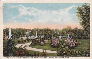 Minnesota Rochester Public Park Showing Statues Of Washington And Lincoln