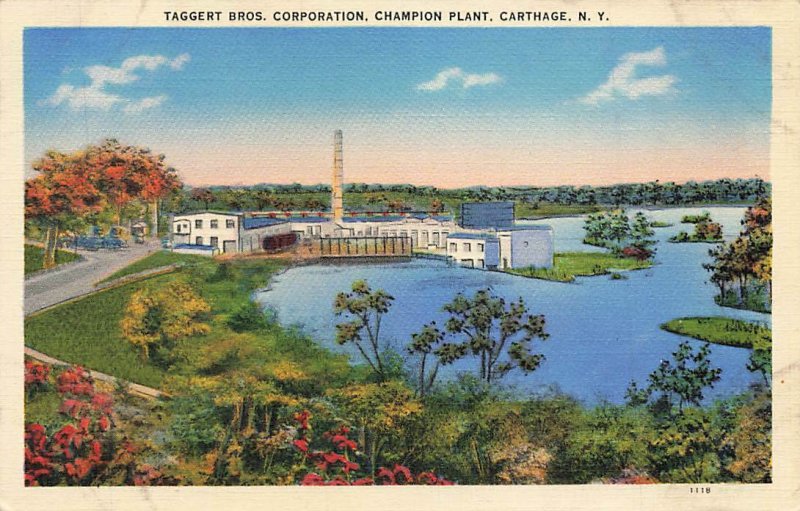 Taggert Paper Champion Plant Mill Linen Carthage New York VTG P95