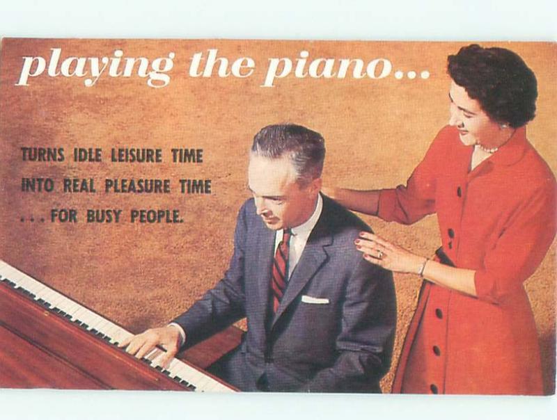 Pre-1980 Postcard Ad LEARN TO PLAY PIANO MUSIC AC7322