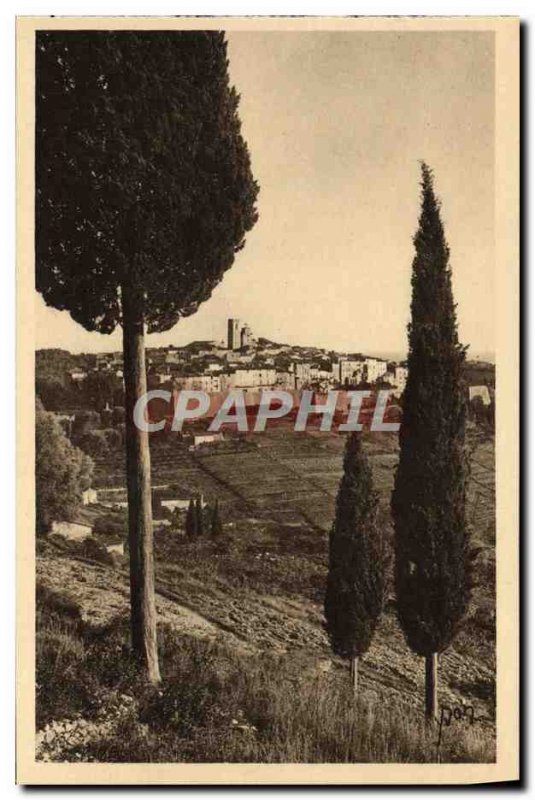 Old Postcard Saint Paul Vue Generale A Travers Les Cypres