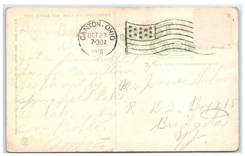 1916 First Baptist Church, Canton, Ohio Postcard