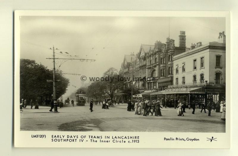 pp1426 - Early Trams in Southport - Lancashire - c1913 - Pamlin postcard 