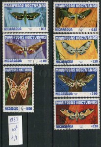 266246 NICARAGUA 1983 year used stamps set butterflies