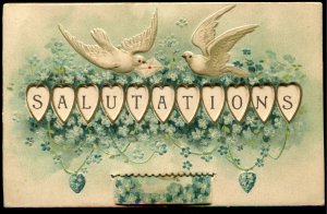 French Mechanical New Year Card. Salutations/Bonne Annee 1906