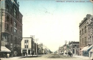 Kearney Nebraska Central Avenue Shops Horse Cart c1900-20s Vintage Postcard