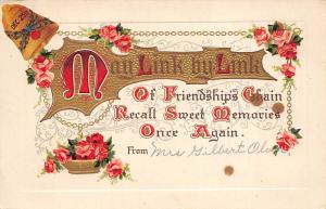 Christmas Greetings 1910 Embossed Postcard Link by Link Of Friendship