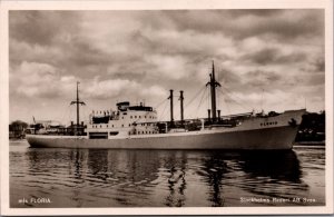 MS Floria Stockholms Rederi AB Svea Ship Vintage RPPC 09.93