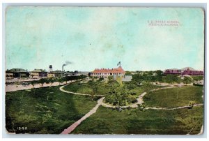 1909 U.S. Indian School Exterior Building Field Phoenix Arizona Vintage Postcard 