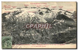 Old Postcard Luchon Solid Cursed Mountains seen from the port of Venasque The...