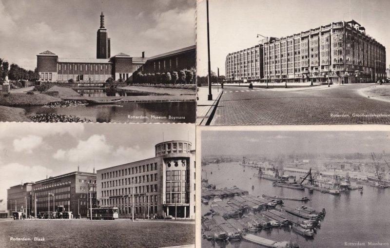 Rotterdam Blaak Groothandelsgebouw Museum Boymans Maashaven 4x RPC Postcard s