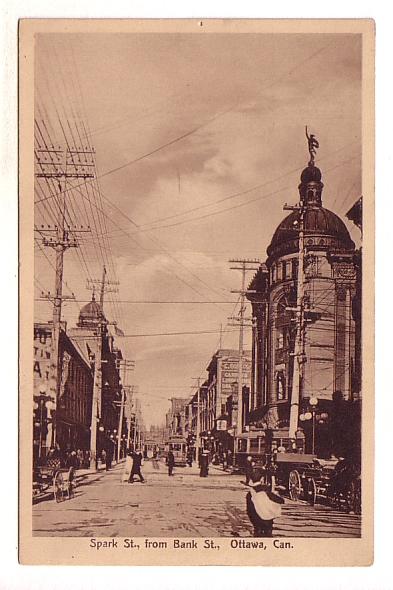 Sparks Street from Bank Street, Ottawa, Ontario, Sepia, International Station...