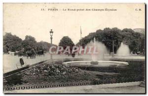 Paris 8 - Le Rond Pont des Champs Elysees Old Postcard