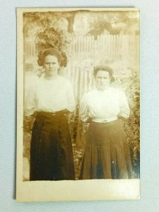 Vintage Postcard RPPC Two Woman in Skirts Portrait