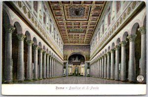 Roma-Basilica Di San Paolo Rome Italy IT Interior Architecture Postcard