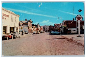 Lacombe Alberta Canada Postcard A View of 50th Street Looking South 1967