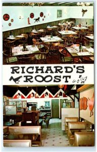 ROCHESTER, MN Minnesota ~ Roadside RICHARD'S ROOST Restaurant c1950s Postcard