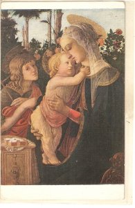 Botticelli. The Virgin, the Child and St. Jean Old vintage French religious ar