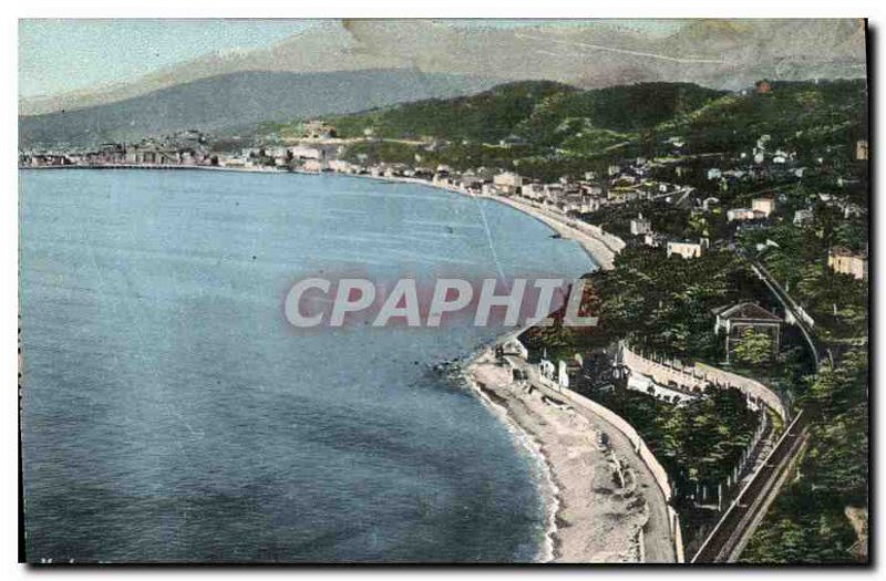 Old Postcard Menton General View from the border