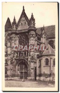 Old Postcard Senlis Oise of the Cathedral Portal