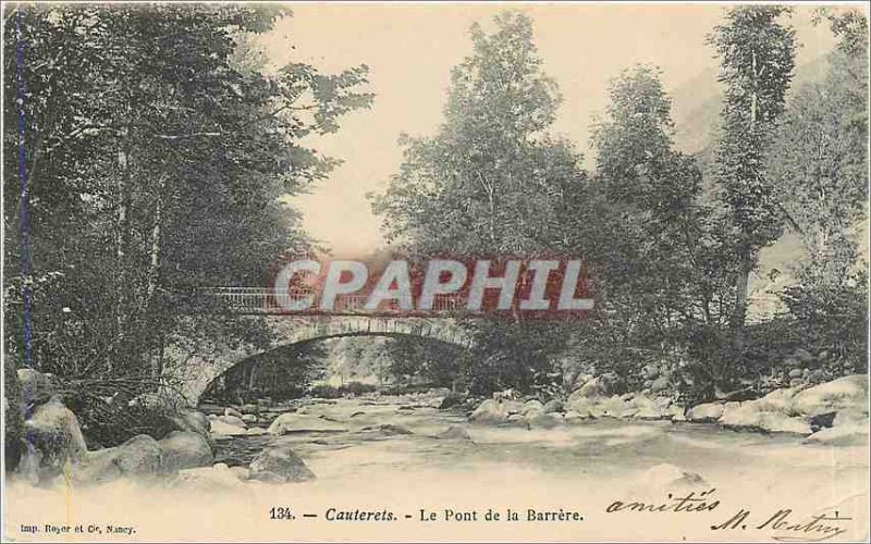 Old Postcard Cauterets Bridge Barrere